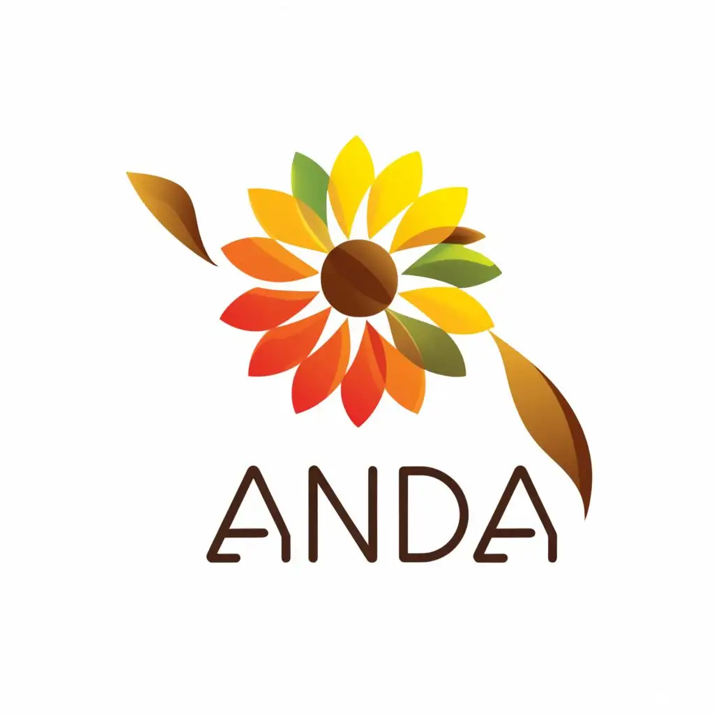 a logo design,with the text "ANDA", main symbol:Sunflower oil,Moderate,clear background