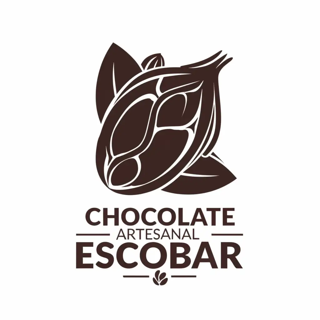 a logo design,with the text "CHOCOLATE ARTESANAL ESCOBAR", main symbol:CACAO,complex,clear background