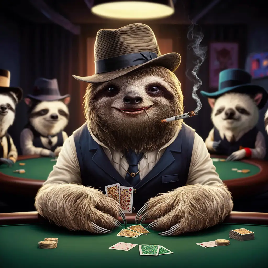 Sloth-Playing-Poker-Adorable-Animal-Engages-in-Card-Game-Fun