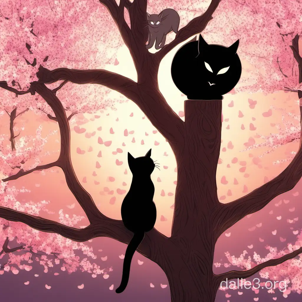 frühlingserwachen Kattenpaar Baum