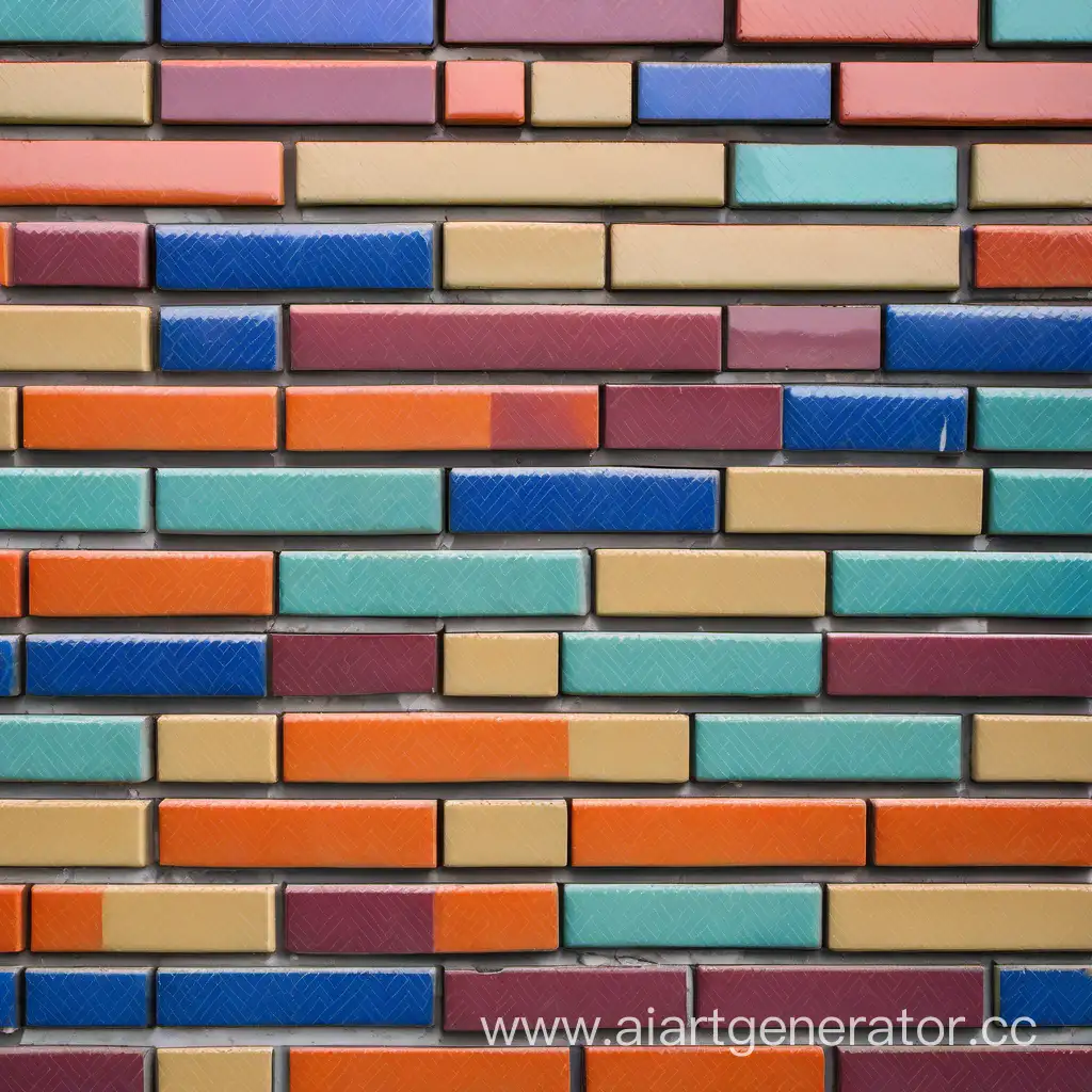 Стена из разноцветного глазурованного кирпича