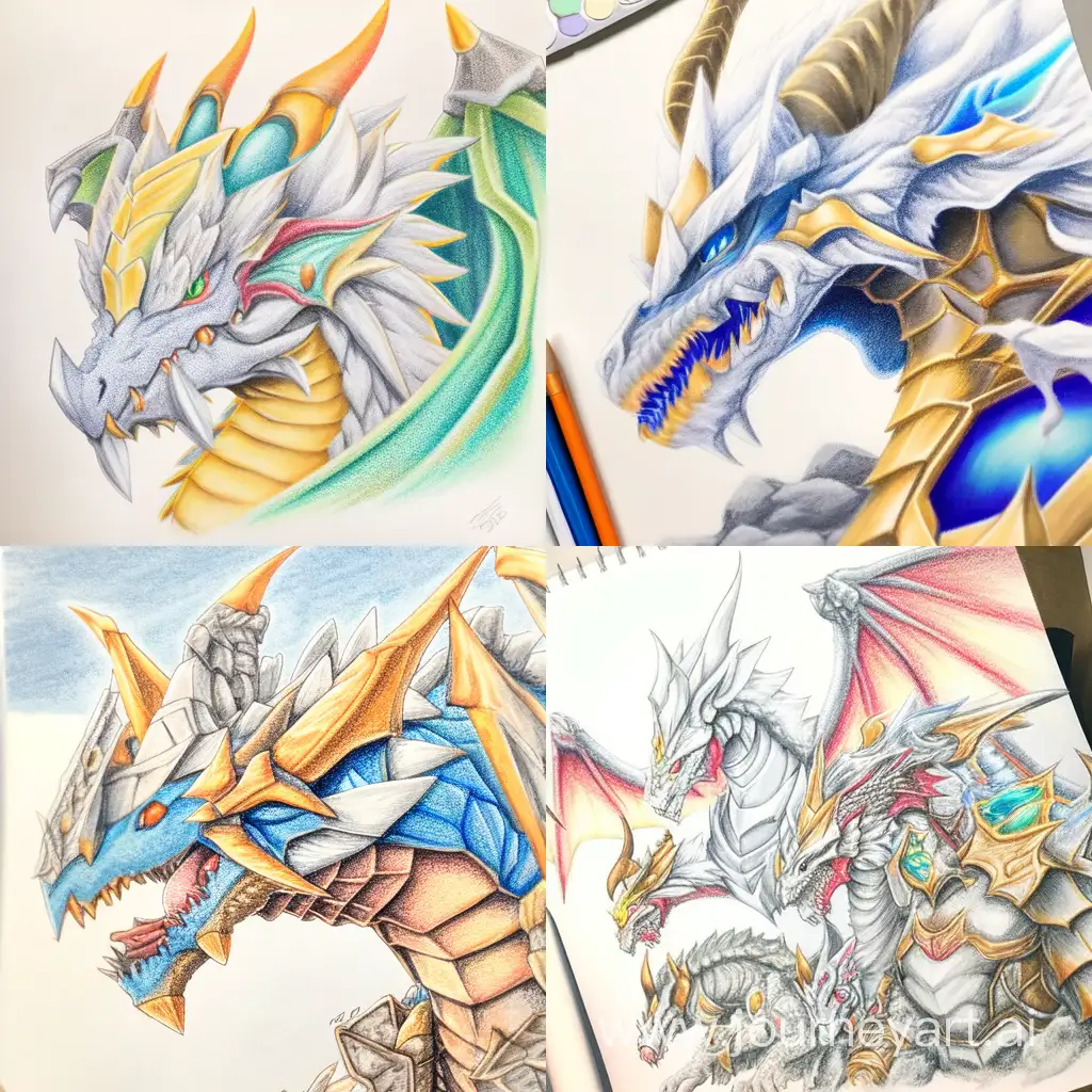 Colorful-Lords-Mobile-Game-Dragons-Pencil-Drawing