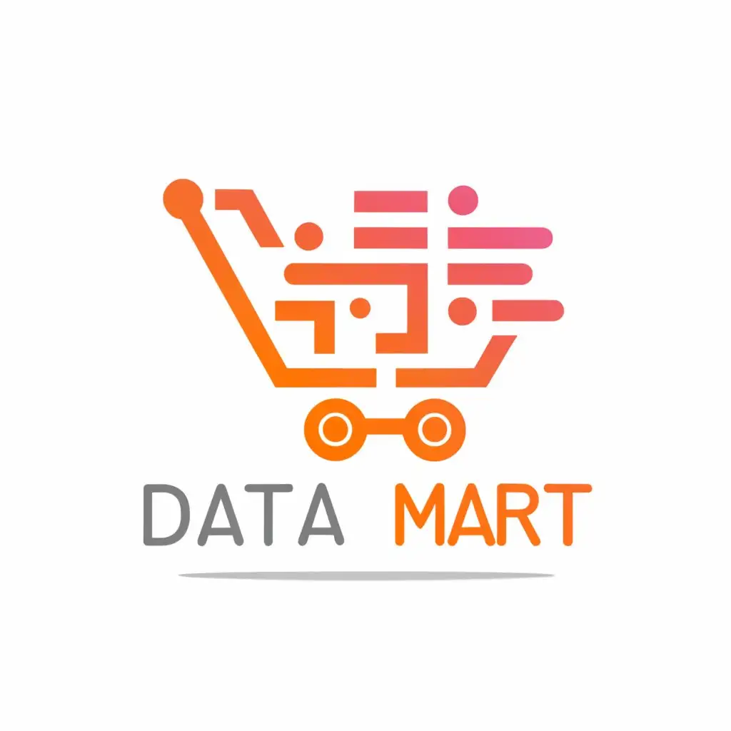 a logo design,with the text "Data Mart", main symbol:SHOPPING STORE,complex,be used in Technology industry,clear background