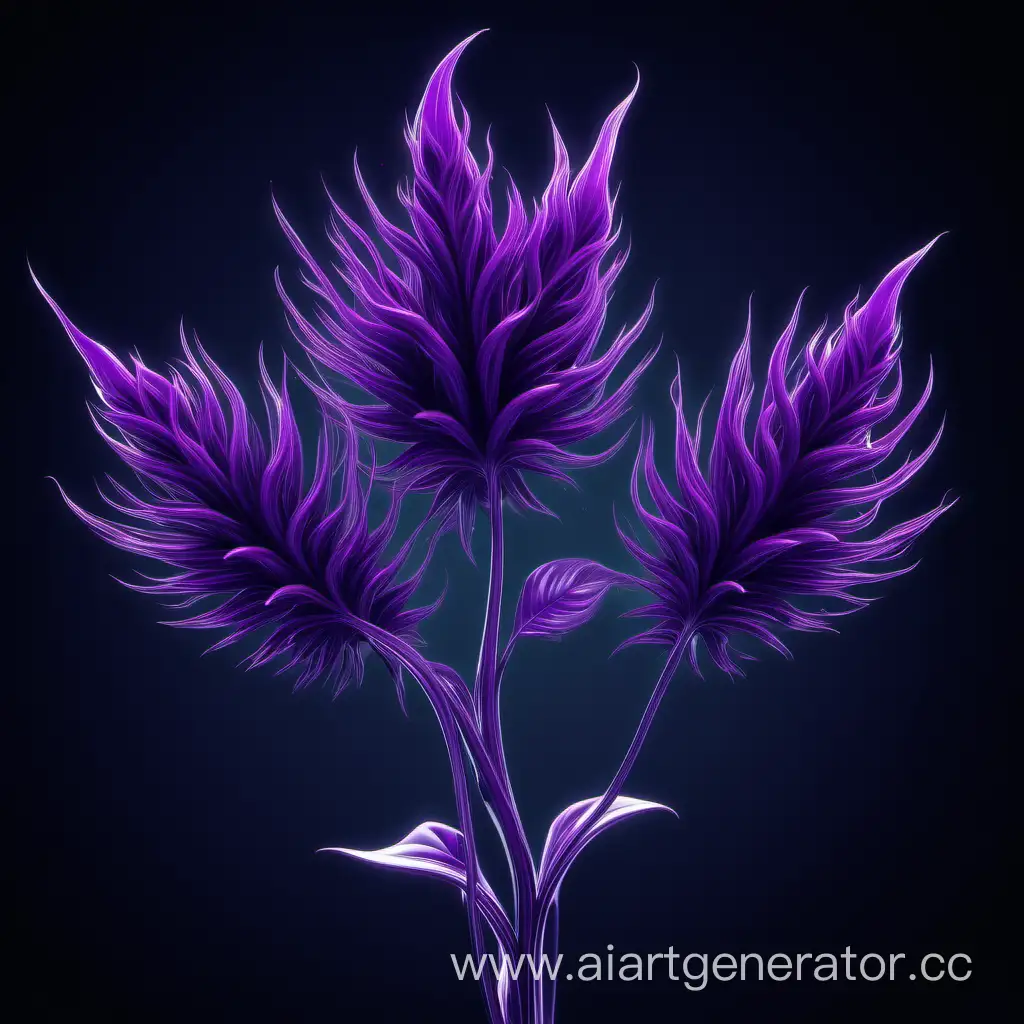Молодое искажённое магическое фиолетовое растение
