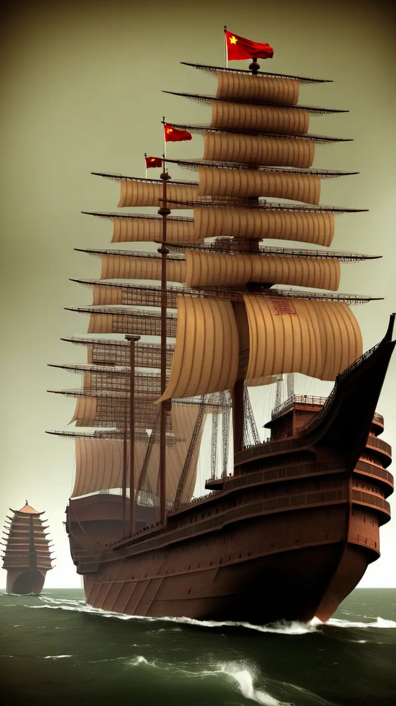 The largest ships ever built by the Chinese in the year 1400