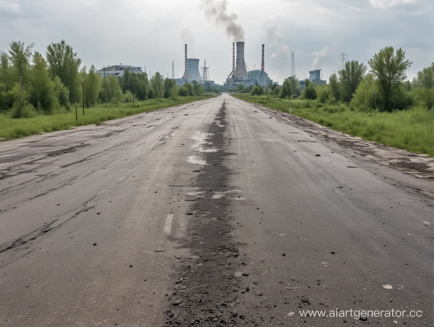 Desolate-Chernobyl-Landscape-with-Abandoned-Buildings-and-Green-Smoke