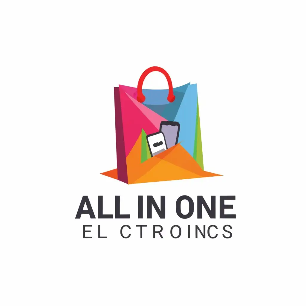 a logo design,with the text "All IN One Electronics", main symbol:Shopping,Moderate,be used in Technology industry,clear background