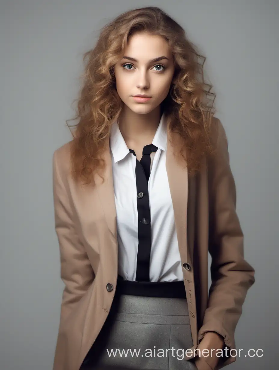 Stylish-Young-Woman-in-Elegant-Jacket-and-Pencil-Skirt