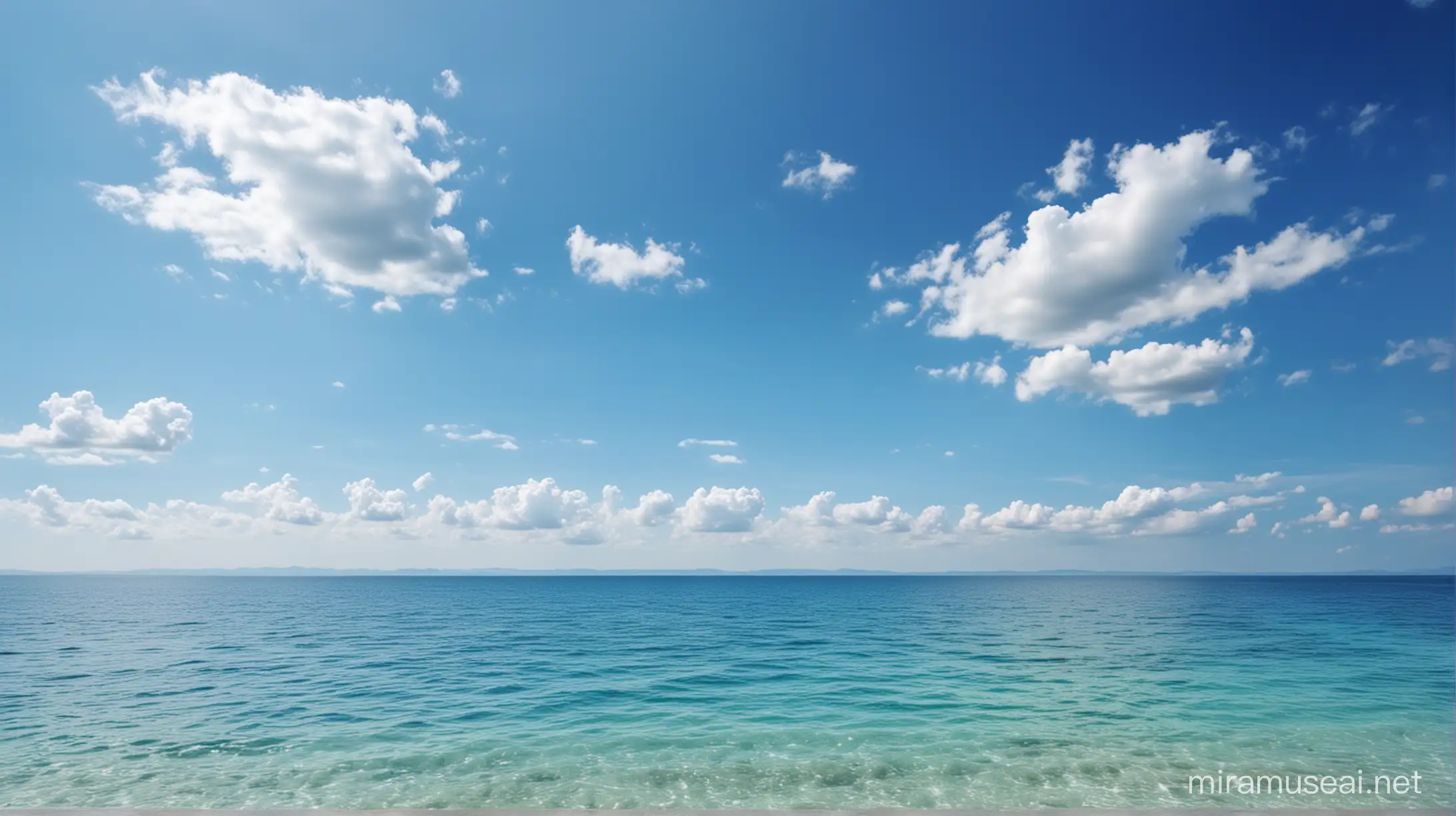 Tranquil Blue Seascape with Clear Blue Sky