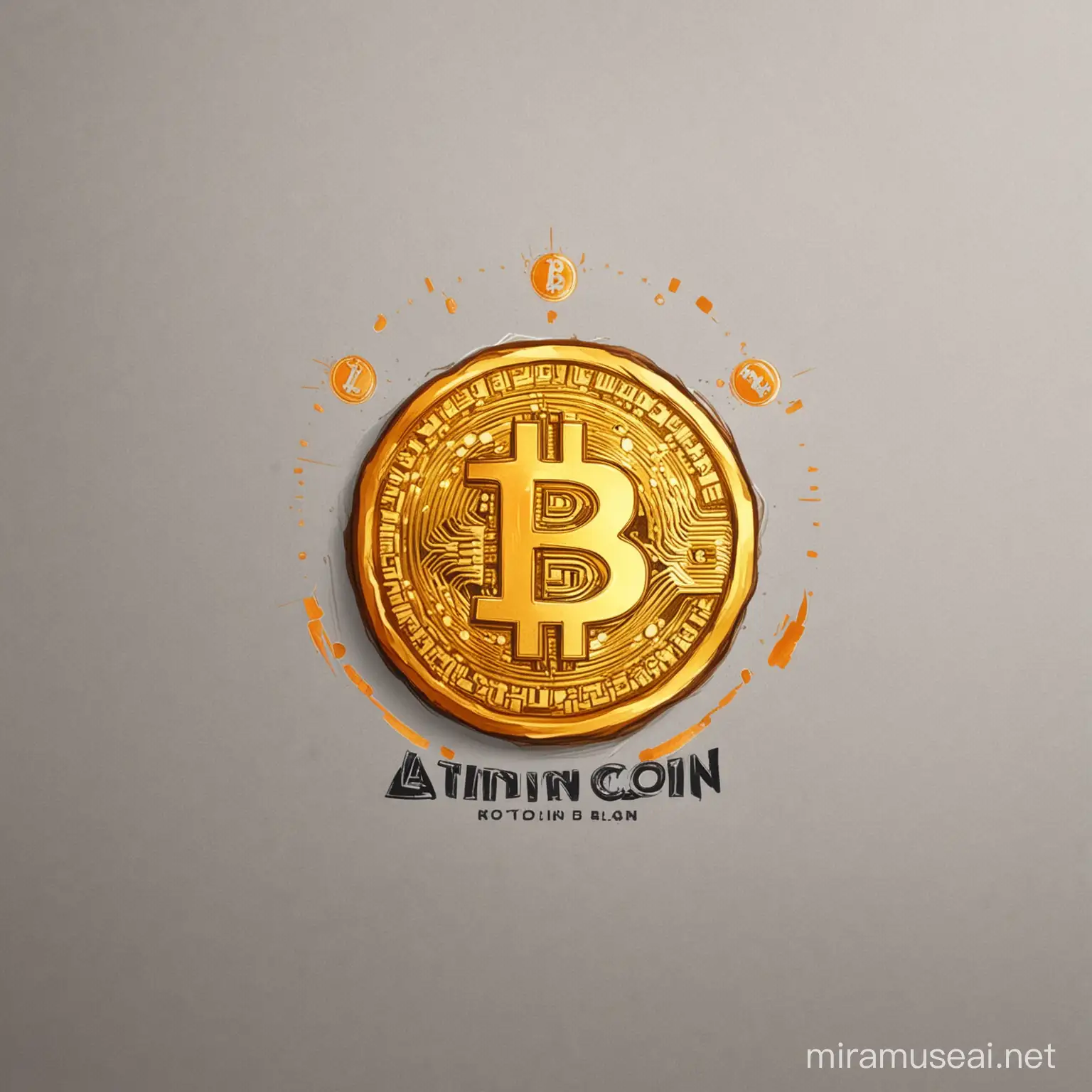 Lng Coin Investment Team Logo Design with Bitcoin Theme
