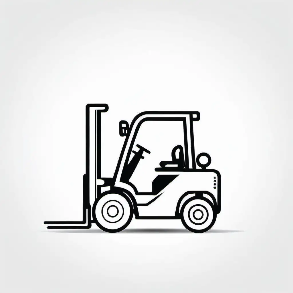 forklift outline, white background
