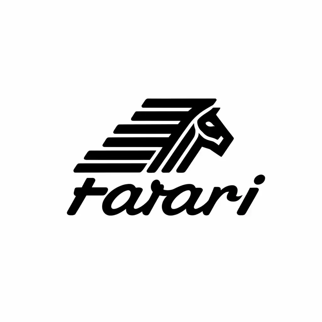 a logo design,with the text "farari", main symbol:horse,Moderate,clear background