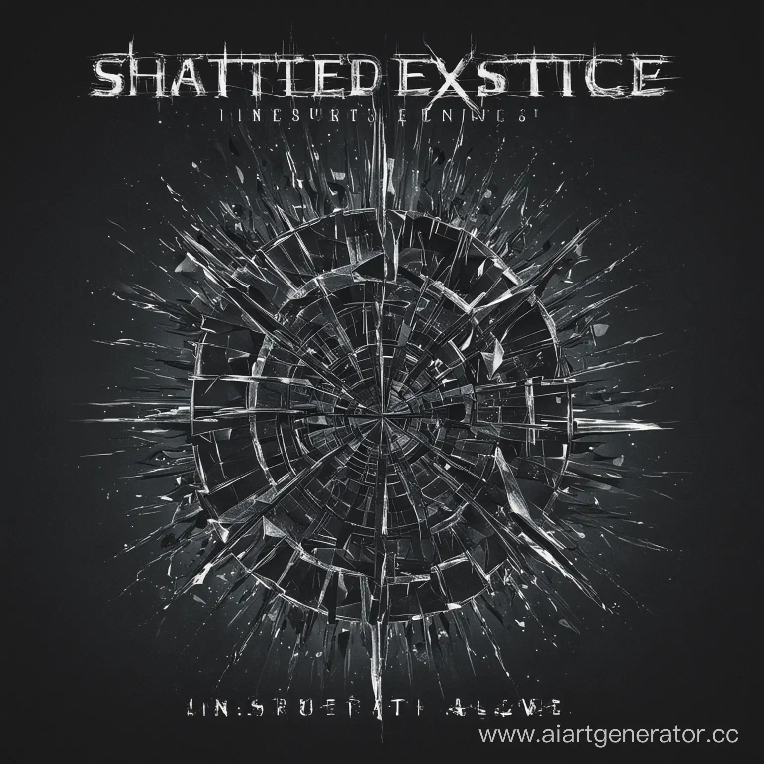 "Shattered Existence" instrumental rock music album. Simple style