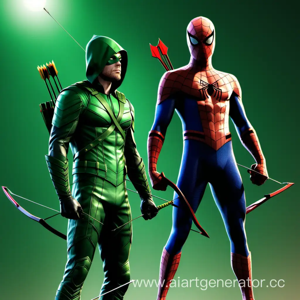 Superheroes-Green-Arrow-and-SpiderMan-TeamUp-Against-Villains