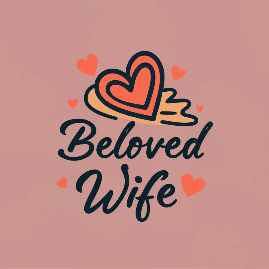 LOGO-Design-For-Beloved-Wife-Elegant-Typography-Embracing-Love-and-Devotion