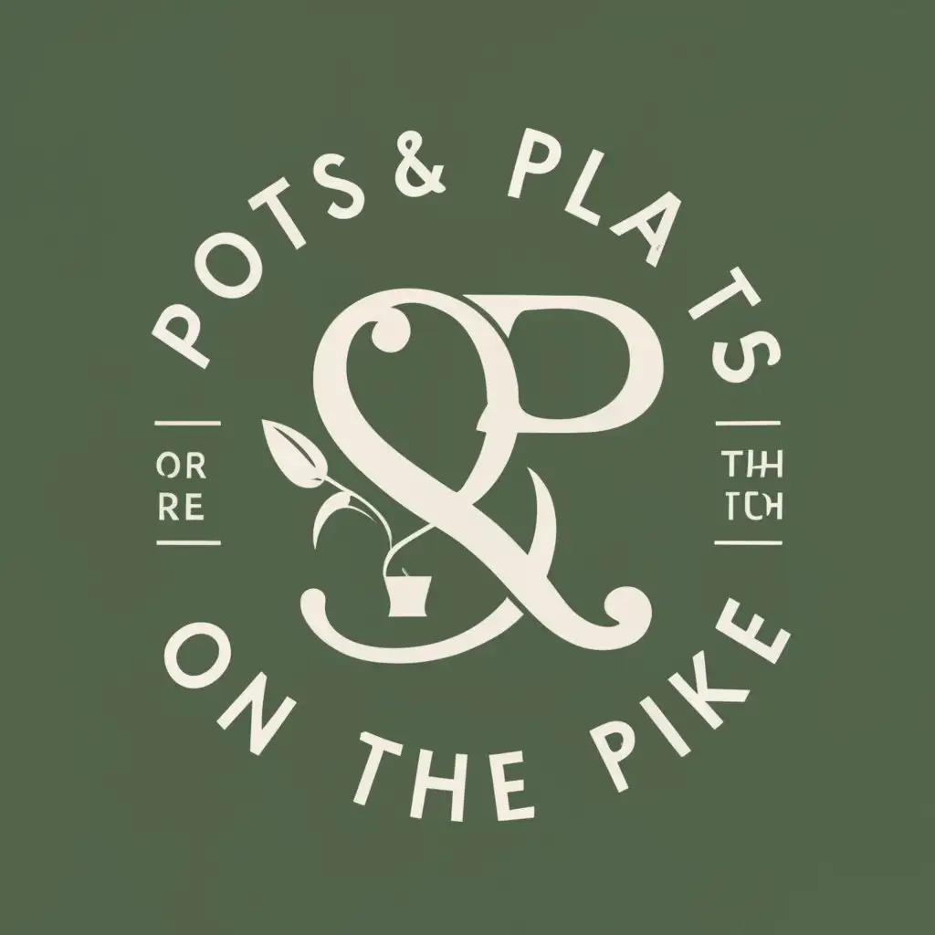 logo, create a bold logo that works well on signage, electronics, letterhead, tee shirts & vehicles. The feel should marry Creativity, plants, design & architecture (Atelier - Design/Build - Plants/Gardens- Sophisticated but Strong), with the text "Pots & plants on the pike", typography