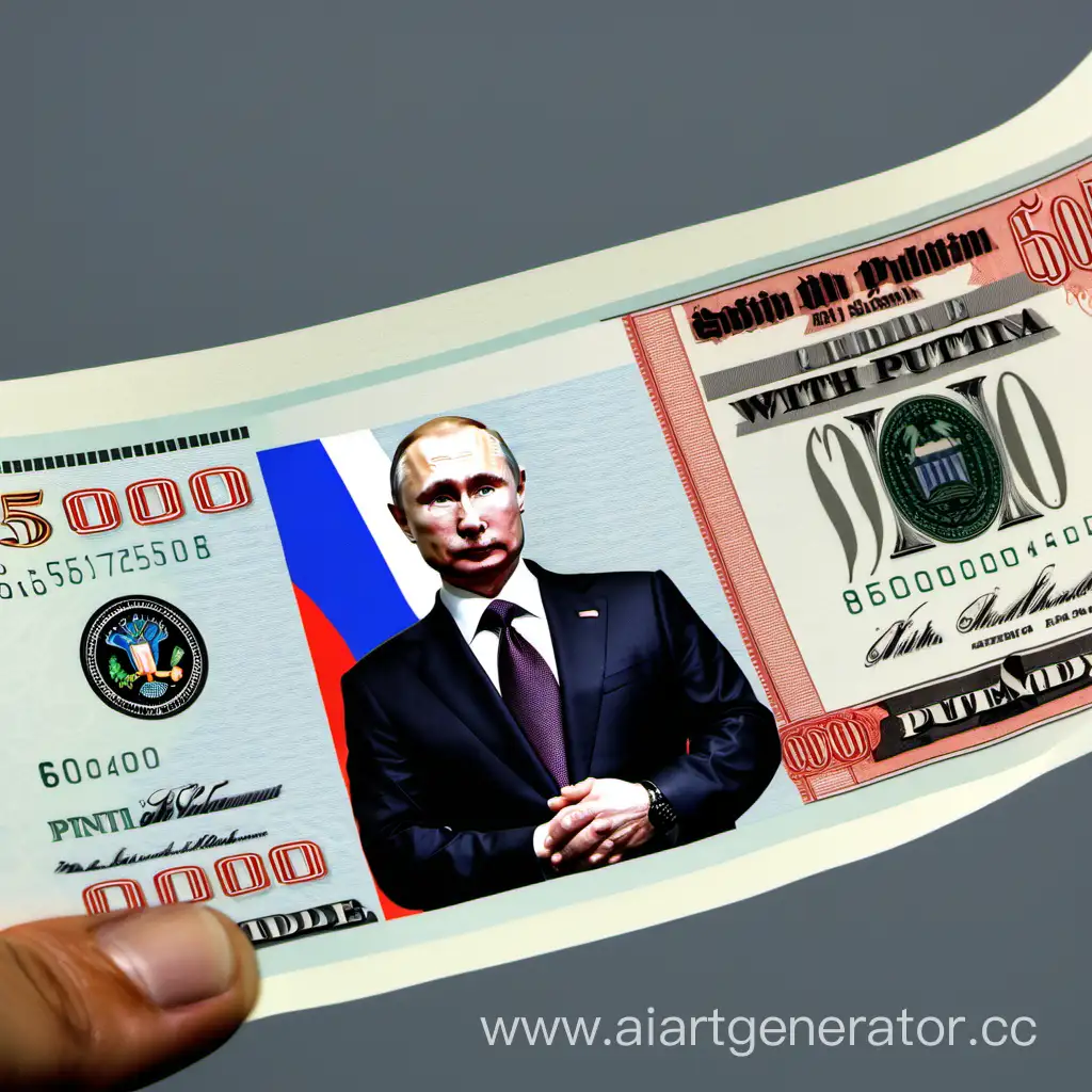 $5000 bill, with Putin