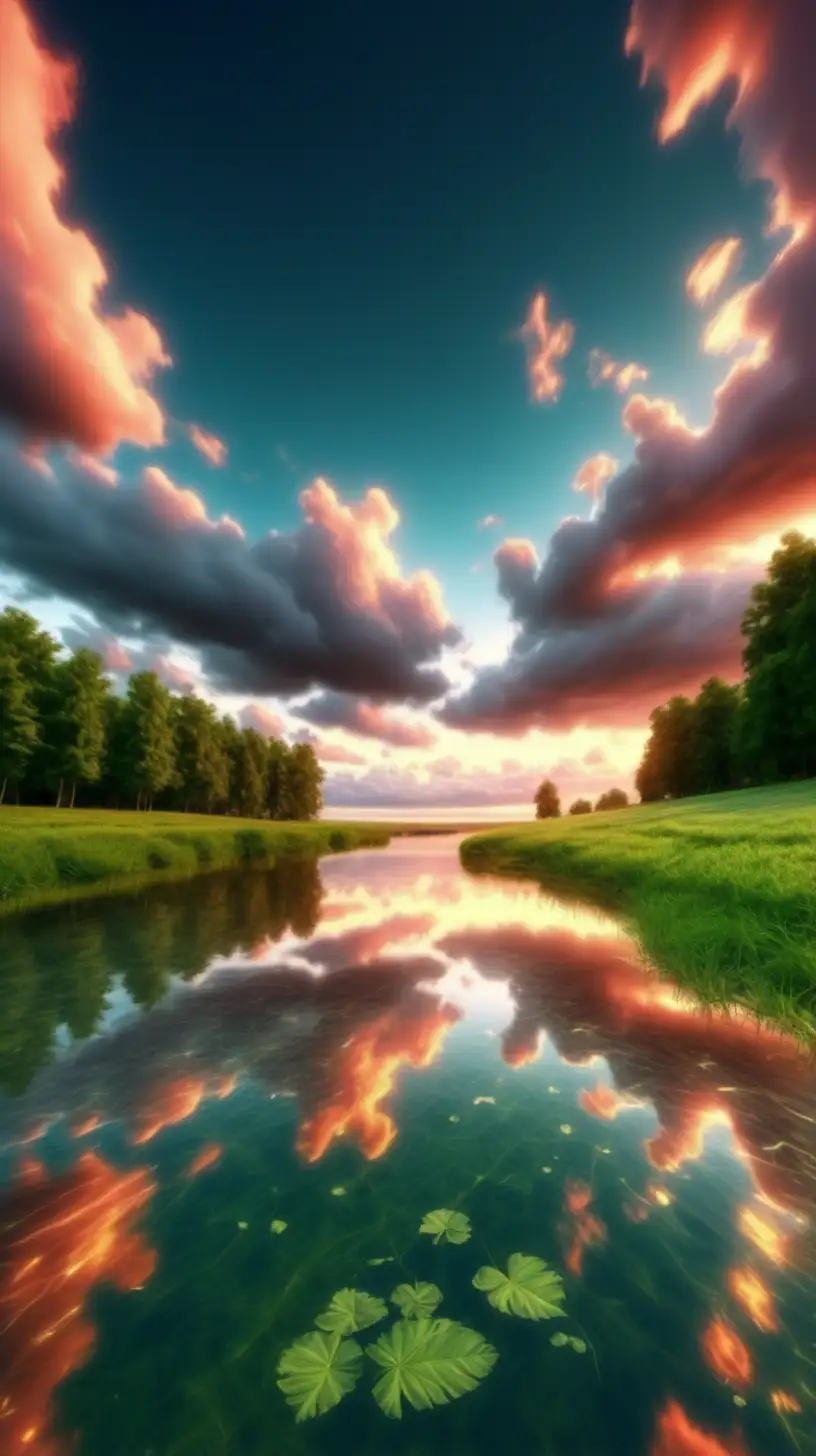 Tranquil Landscape with Majestic Sky