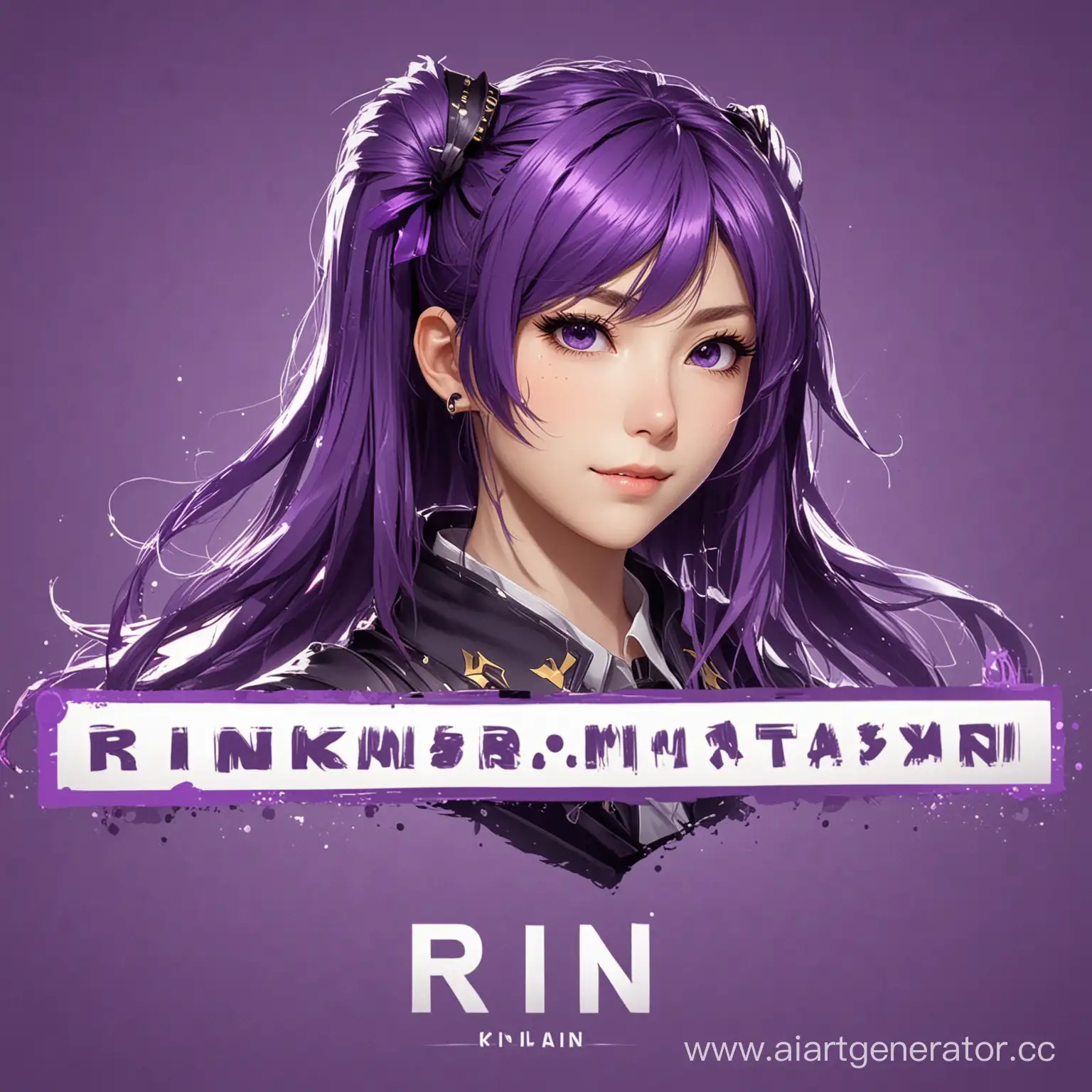 Оформление для стримера с никнеймом Rin, в фиолетовых цветах