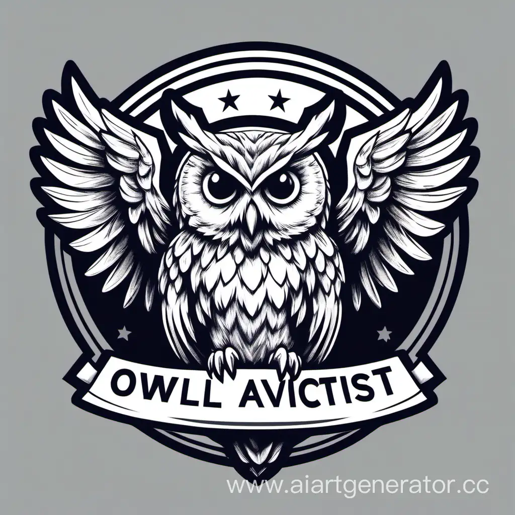 Youth-Activist-Emblem-Inspiring-Change-with-Owl-Symbolism