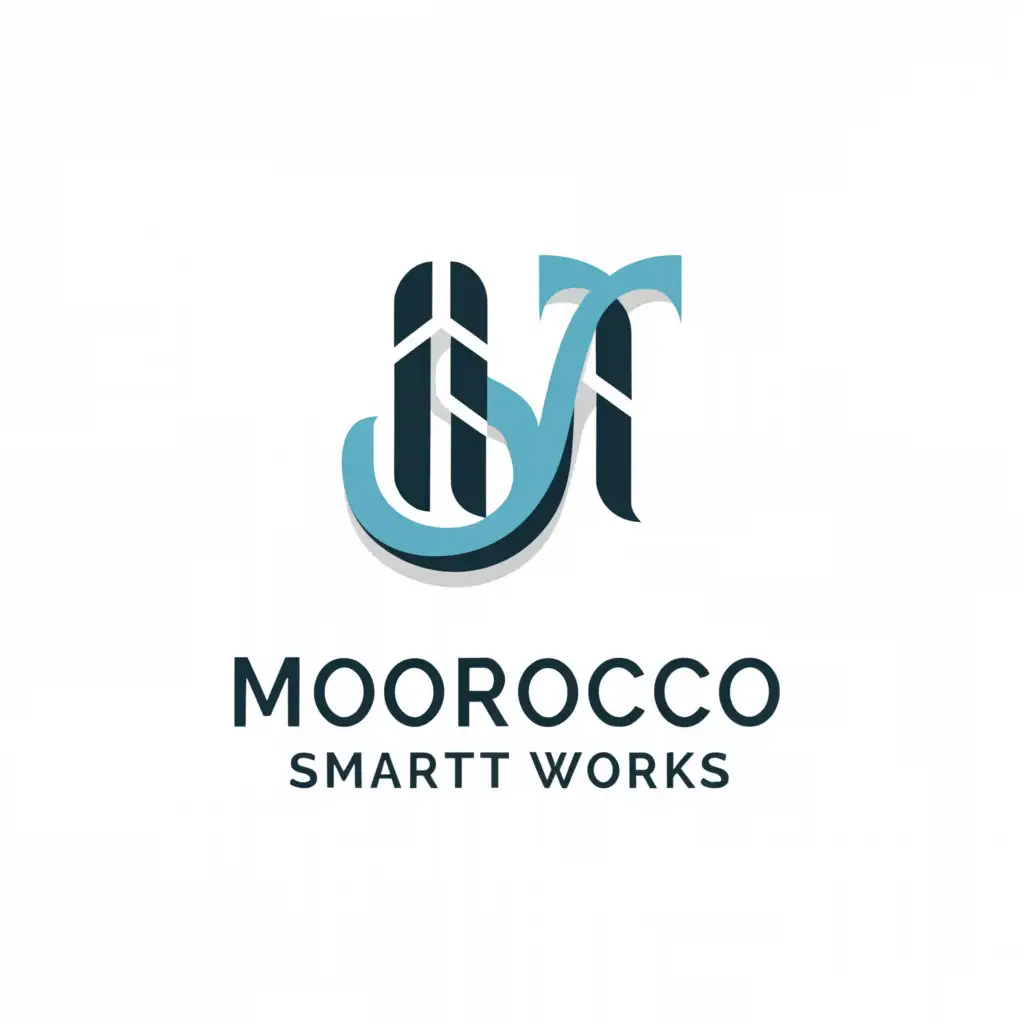 a logo design,with the text "MOROCCO SMART WORKS", main symbol:M S W,Moderate,be used in Technology industry,clear background