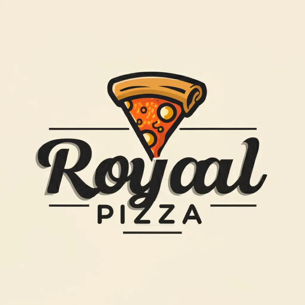 a logo design,with the text "Royal Pizza", main symbol:a pizza with a pizza knife,Moderate,be used in Restaurant industry,clear background
