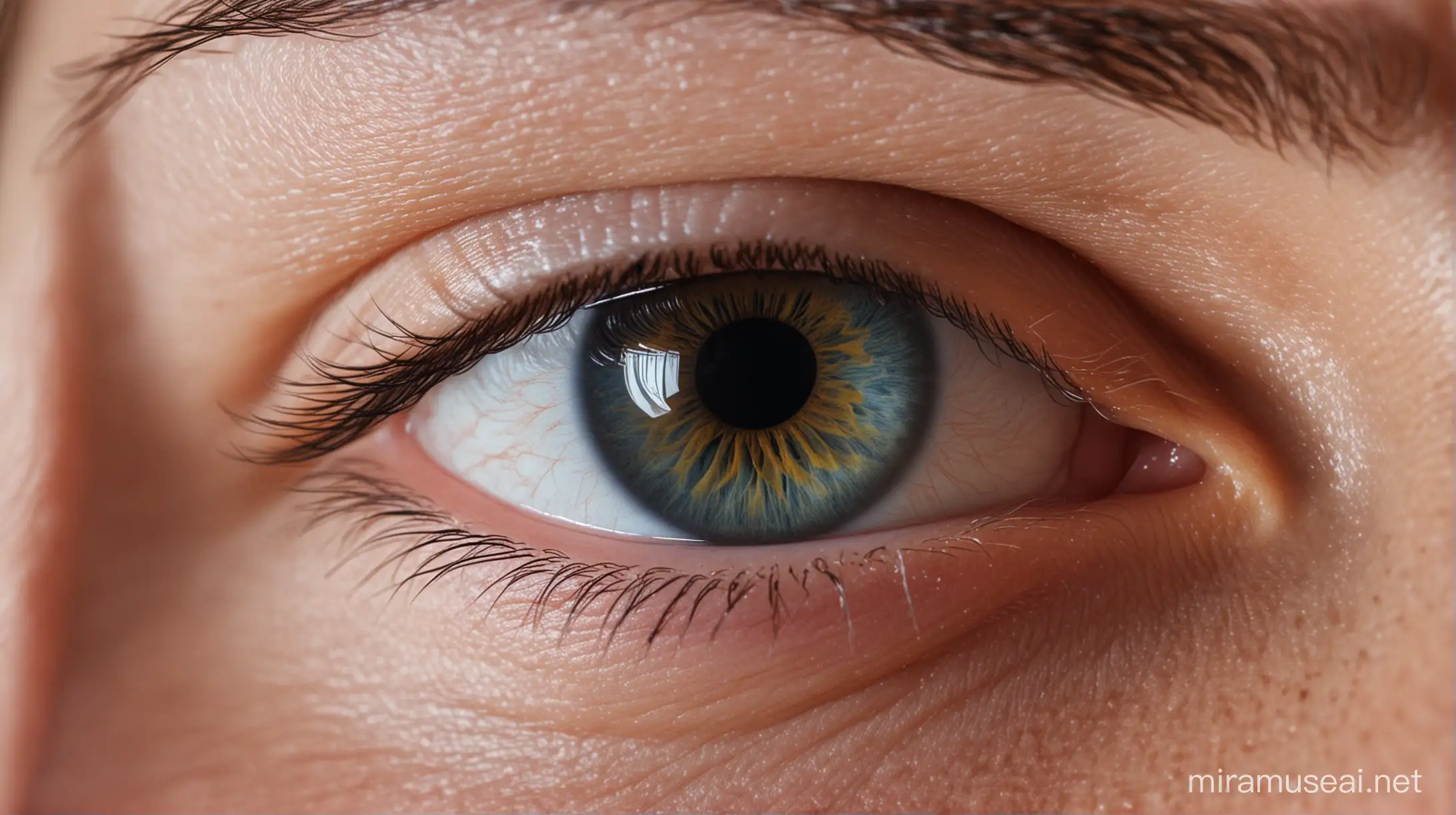 Human Eye Closeup without Light Reflection