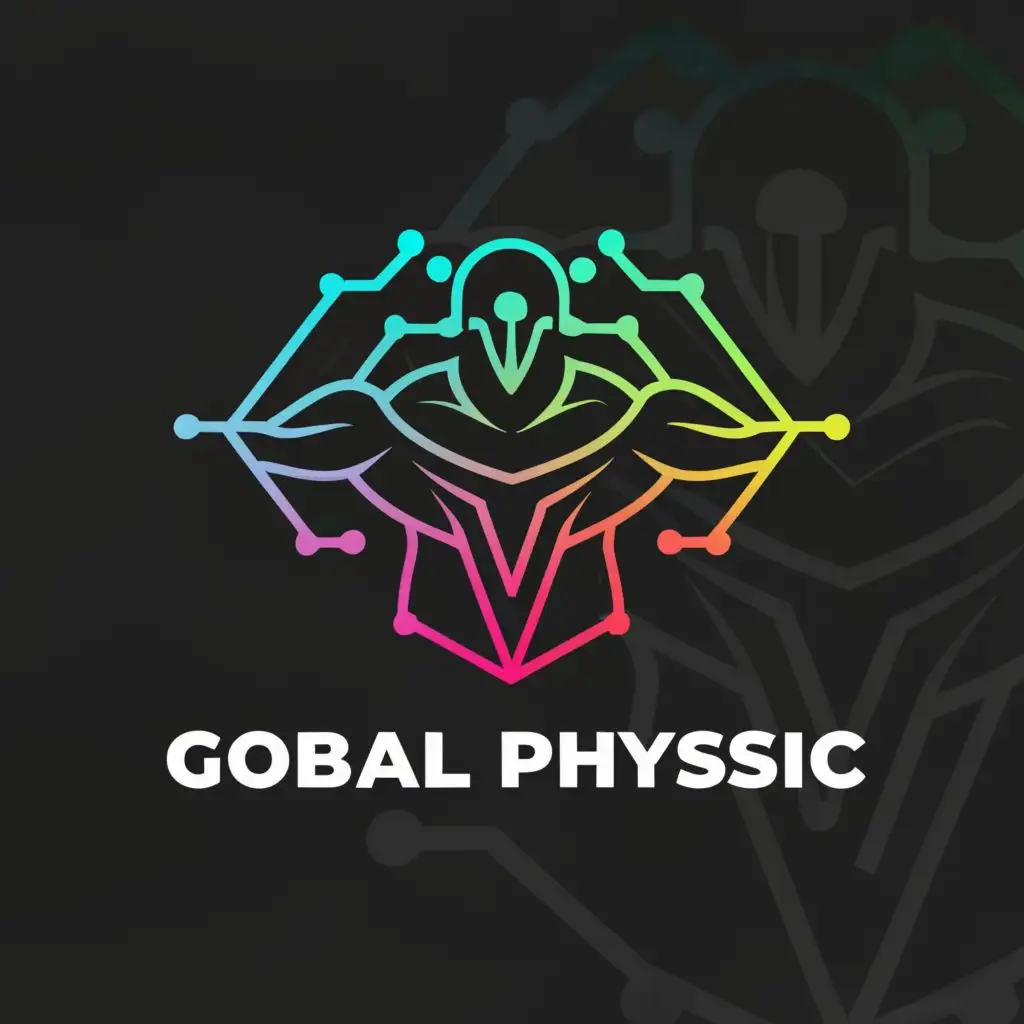 a logo design,with the text "Global physic", main symbol:ai body building Cultural heritage 
technology,Moderate,be used in Technology industry,clear background