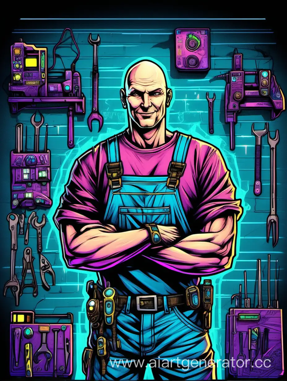 Neon-Cyberpunk-House-Repair-Smiling-Slavic-Dad-with-Broad-Hands