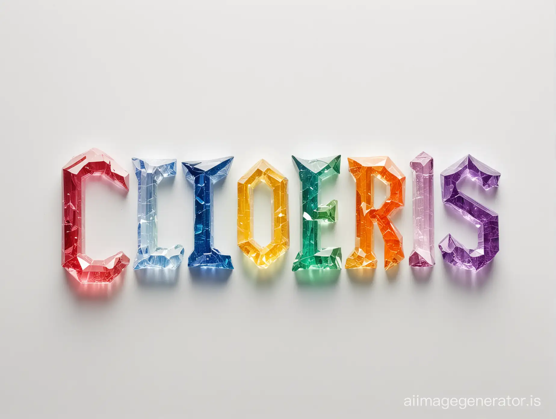 write exactly word "COLORS" looks like crystals on white background