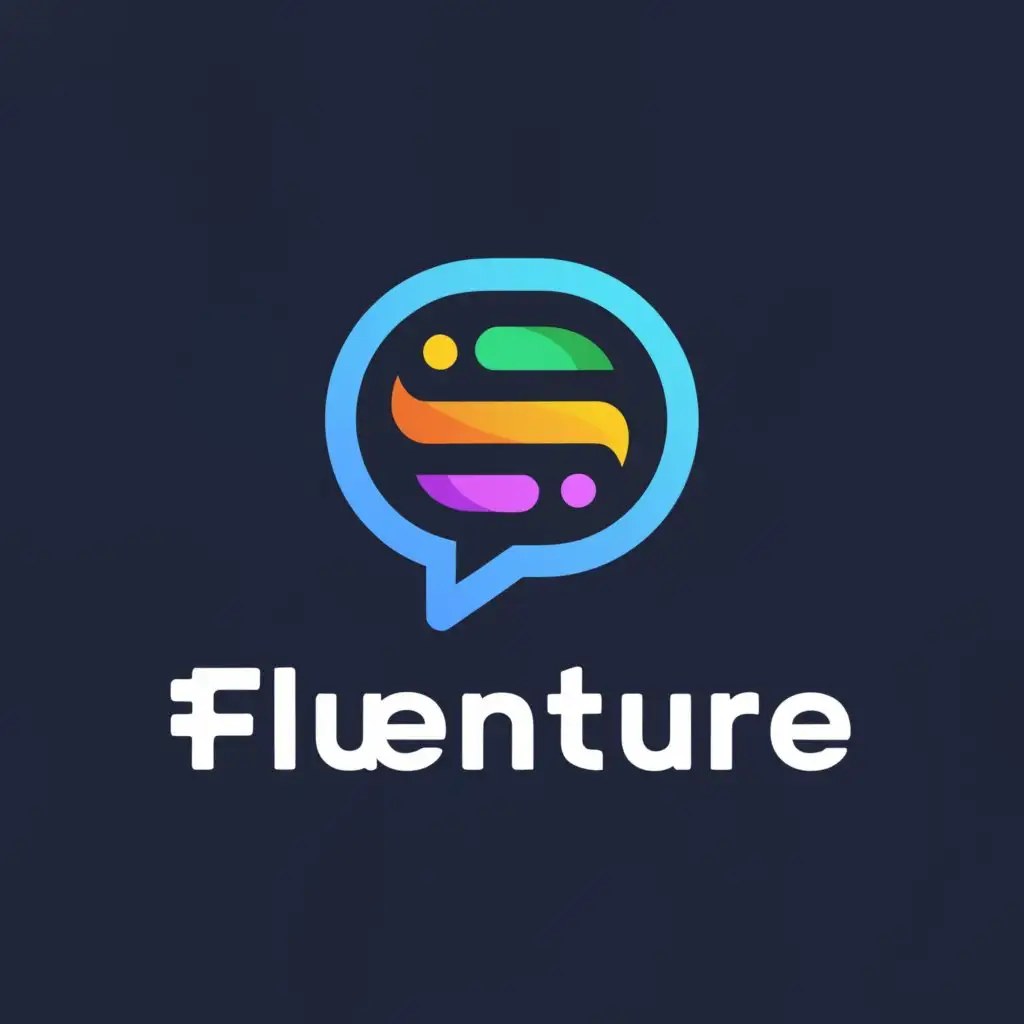 a logo design,with the text "Fluenture", main symbol:conversation, ai,Moderate,be used in Education industry,clear background