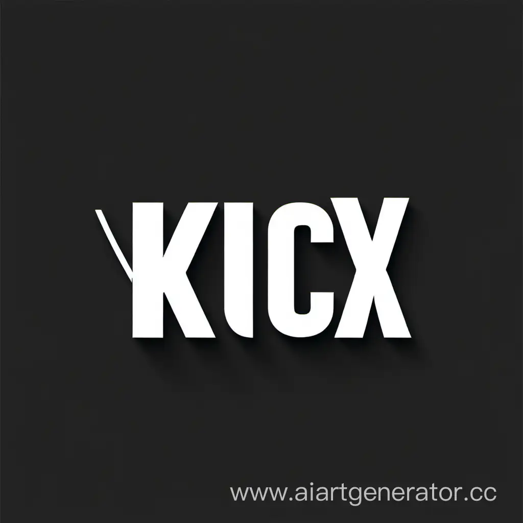 На чёрном фоне белый логотип "Kicx"; Внизу справа белый значок альбома-музыки. 