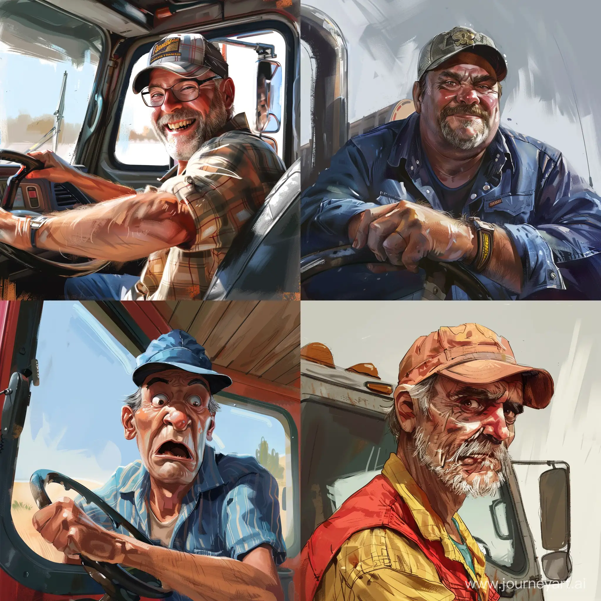 Hilarious-Truck-Driver-Comedian-in-Vibrant-Artwork