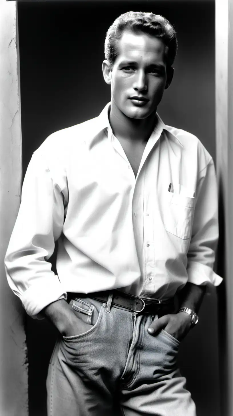 Vintage Cool Paul Newman Strikes a Pose in 1950s Fashion