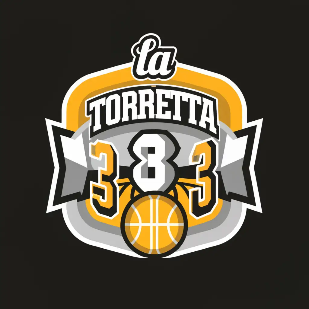 a logo design, with the text 'La Torretta 3 x 3', main symbol:basketball, Moderate, be used in Sports Fitness industry, clear background