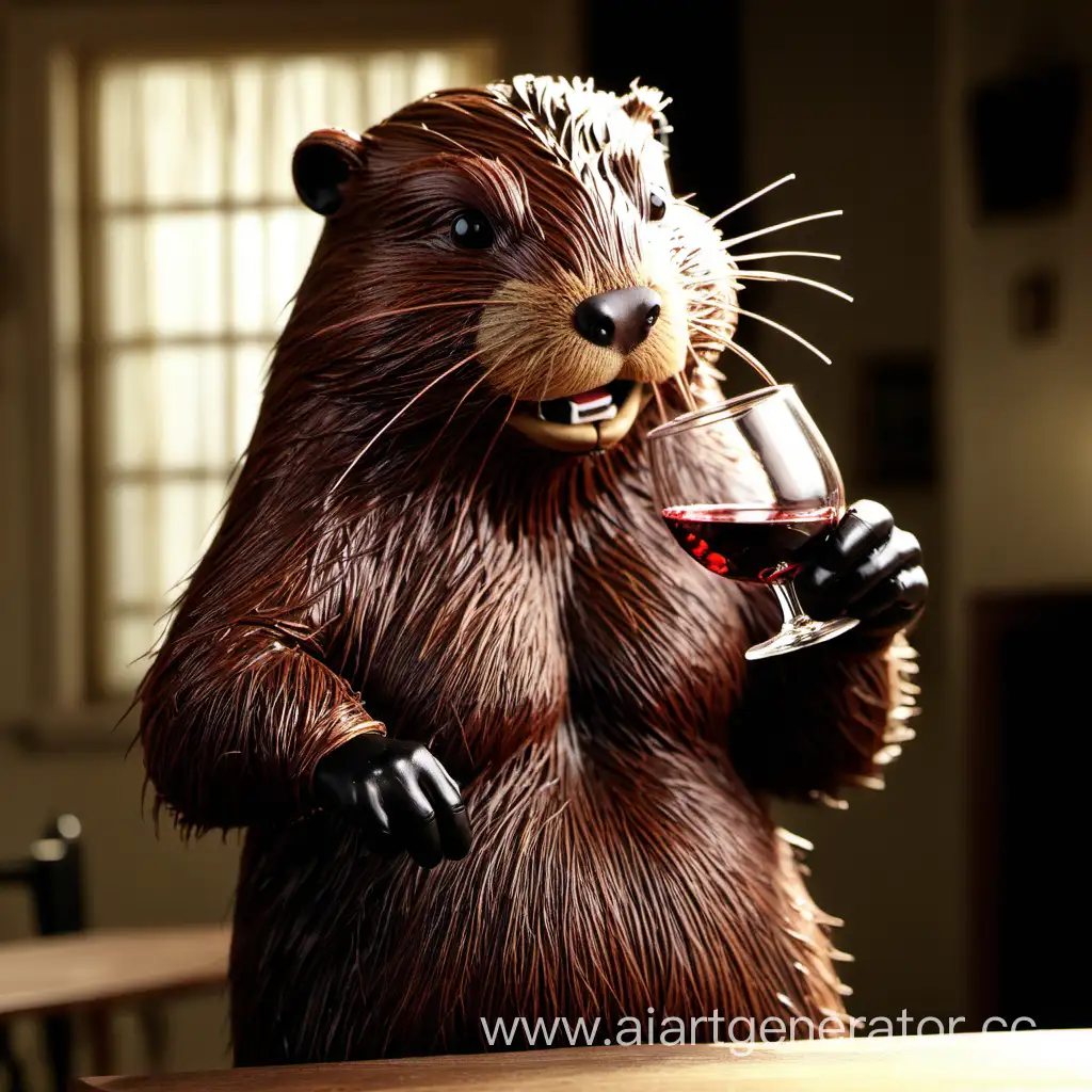 Elegant-Beaver-Enjoying-a-Glass-of-Fine-Wine