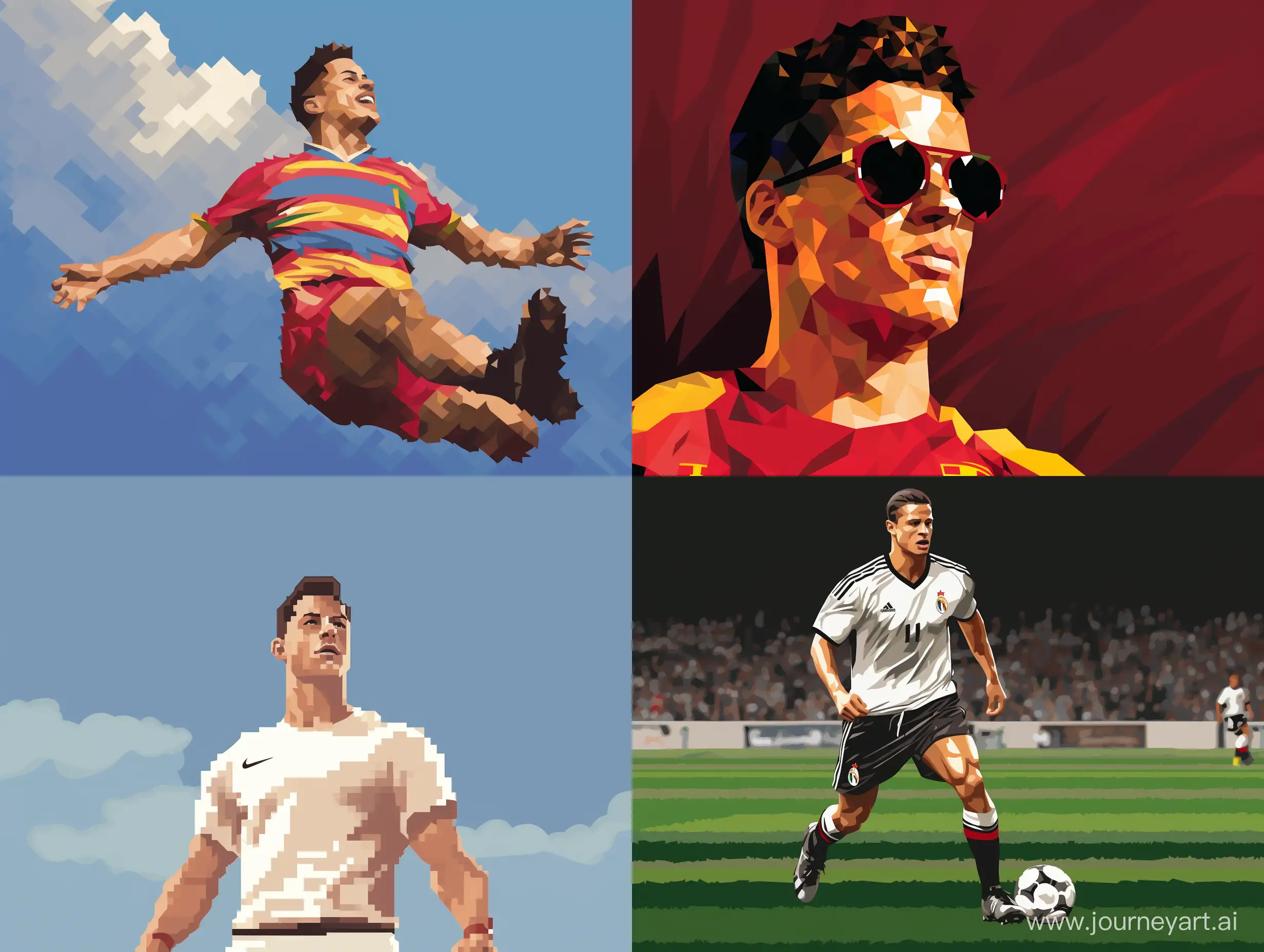 Ronaldo in Pixel movie style