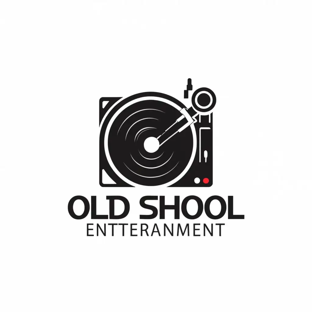 LOGO-Design-for-Old-Skhool-Entertainment-Vintage-Style-with-Uplifting-Photobooth-and-DJ-Icon-on-a-Clear-Background