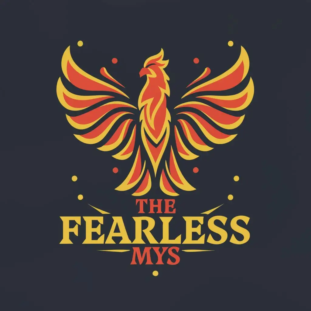 a logo design, with the text 'THE FEARLESS MYS', main symbol: HOT PHOENIX, Moderate, iconic colour background