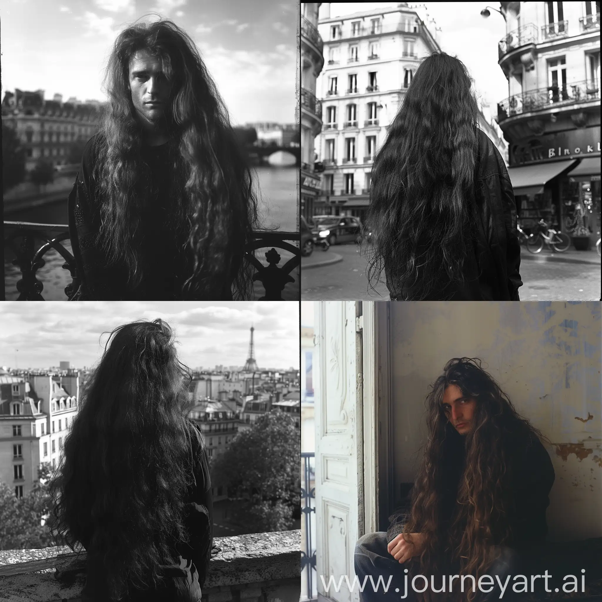 Photo prise le 16 septembre 2002 à Paris photo analogique homme cheveux longs
