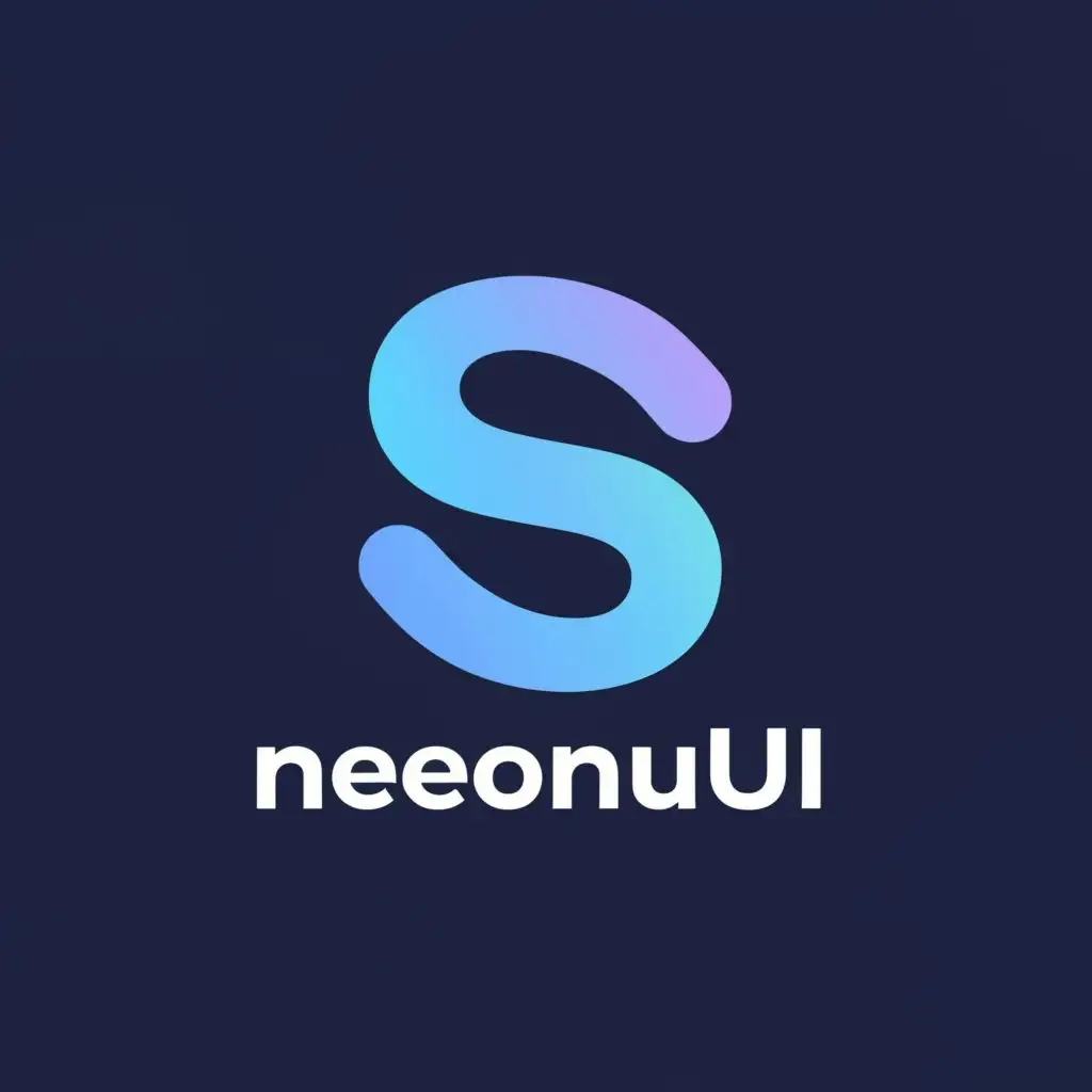 logo, a s blue, with the text "A 2d logo for a css framework called NeonUI", typography