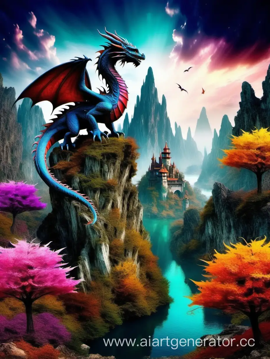 Волшебный красочный мир, где живут драконы