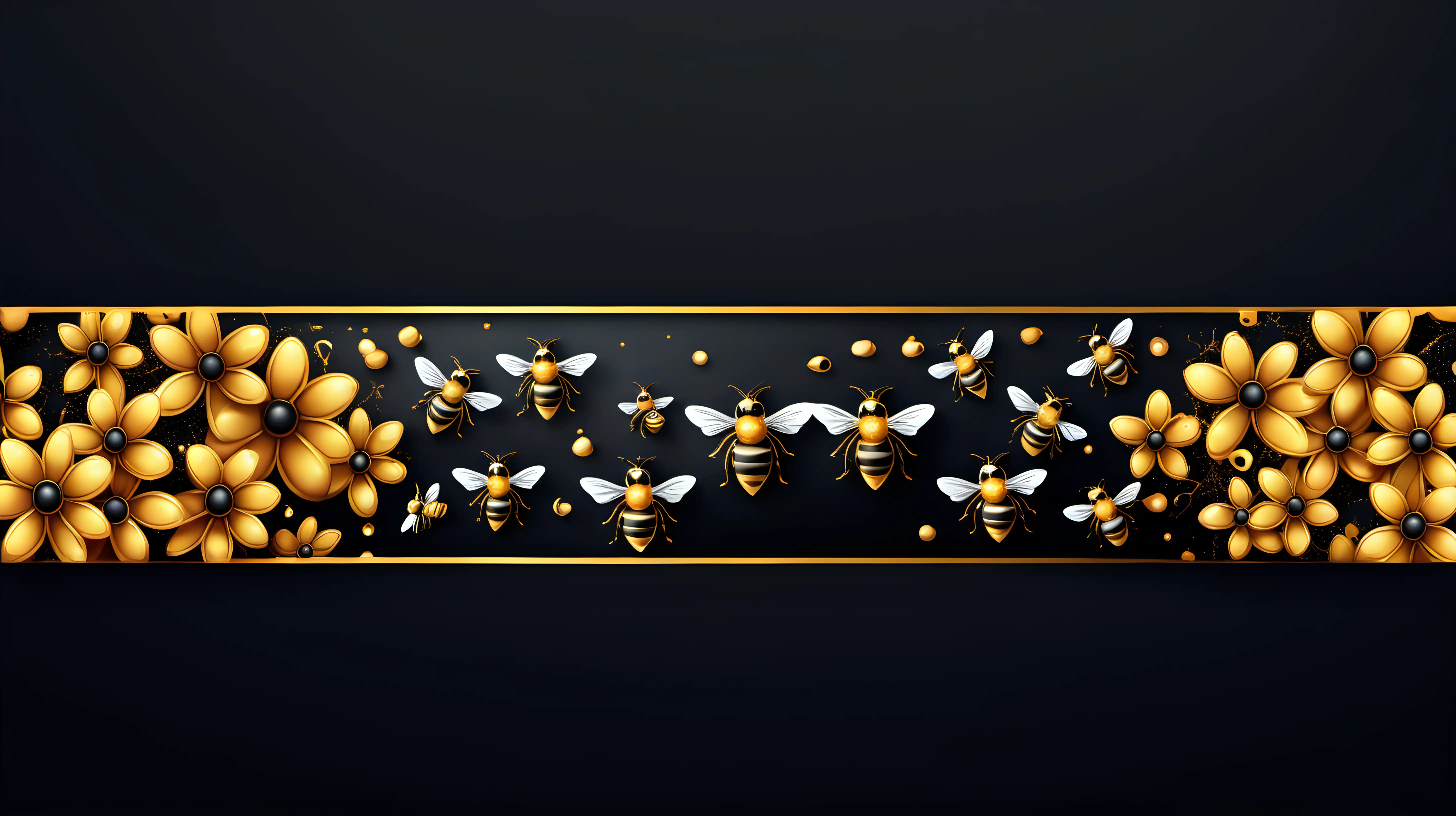 Vibrant Gold and Black BeeThemed Banner Design