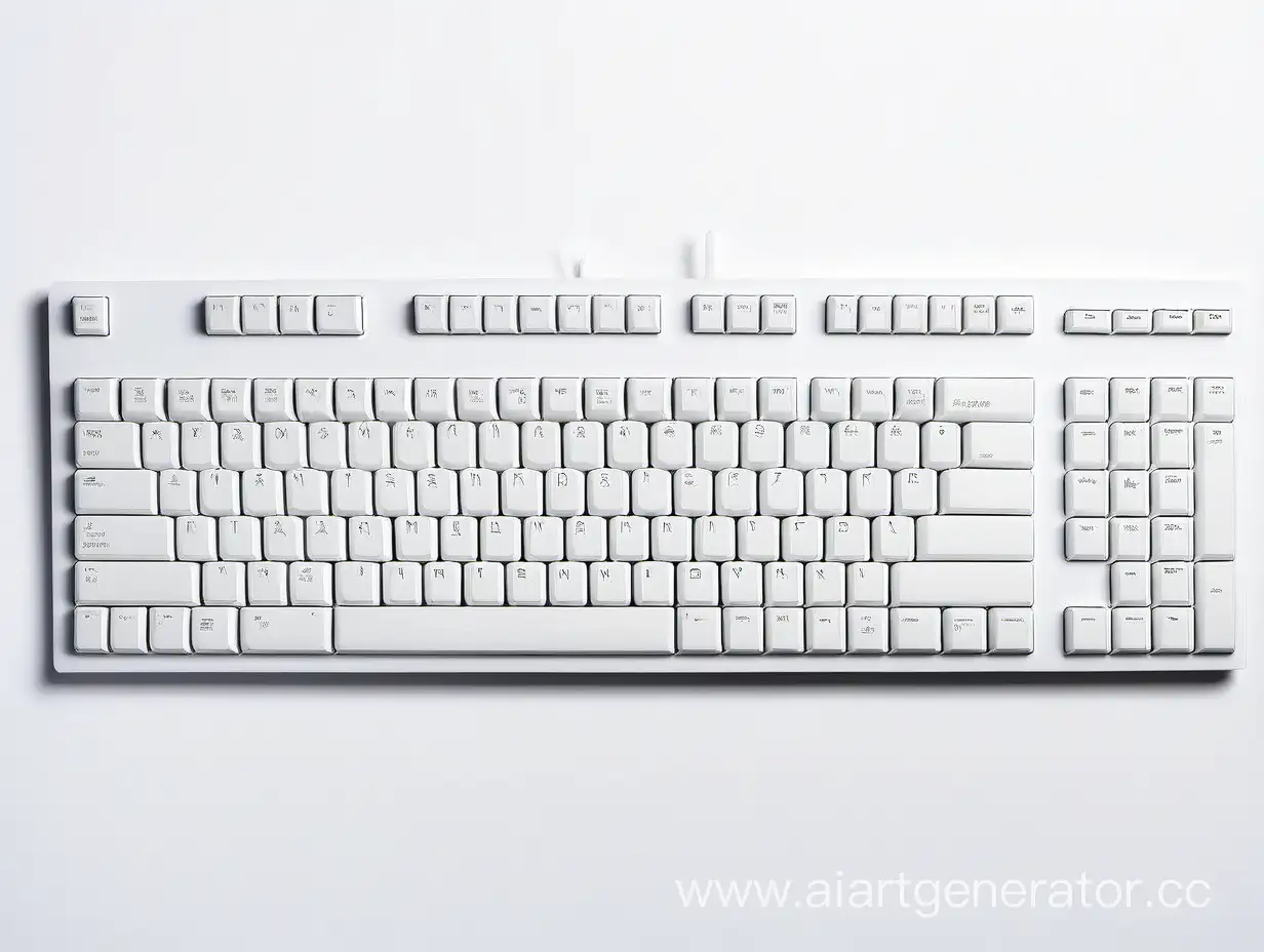 all-white computer keyboard with no marks or inscriptions