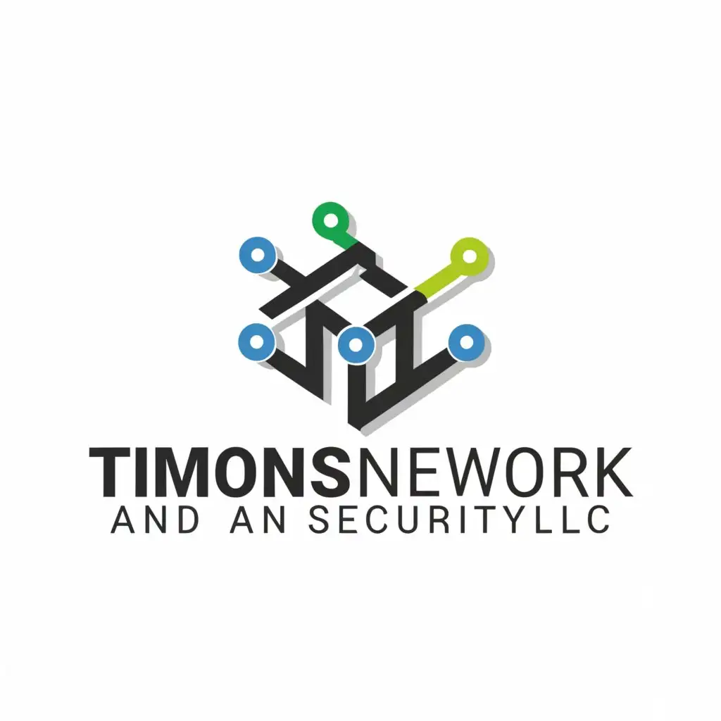 a logo design,with the text "Timmons Network and Security LLC", main symbol:Networking,Moderate,be used in Internet industry,clear background