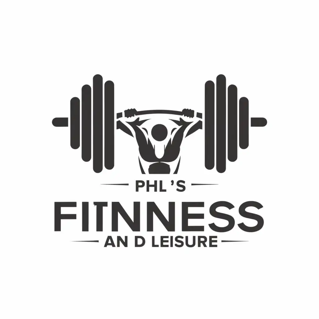 a logo design,with the text "Phil's Fitness and Leisure", main symbol:Barbell,Moderate,be used in Sports Fitness industry,clear background