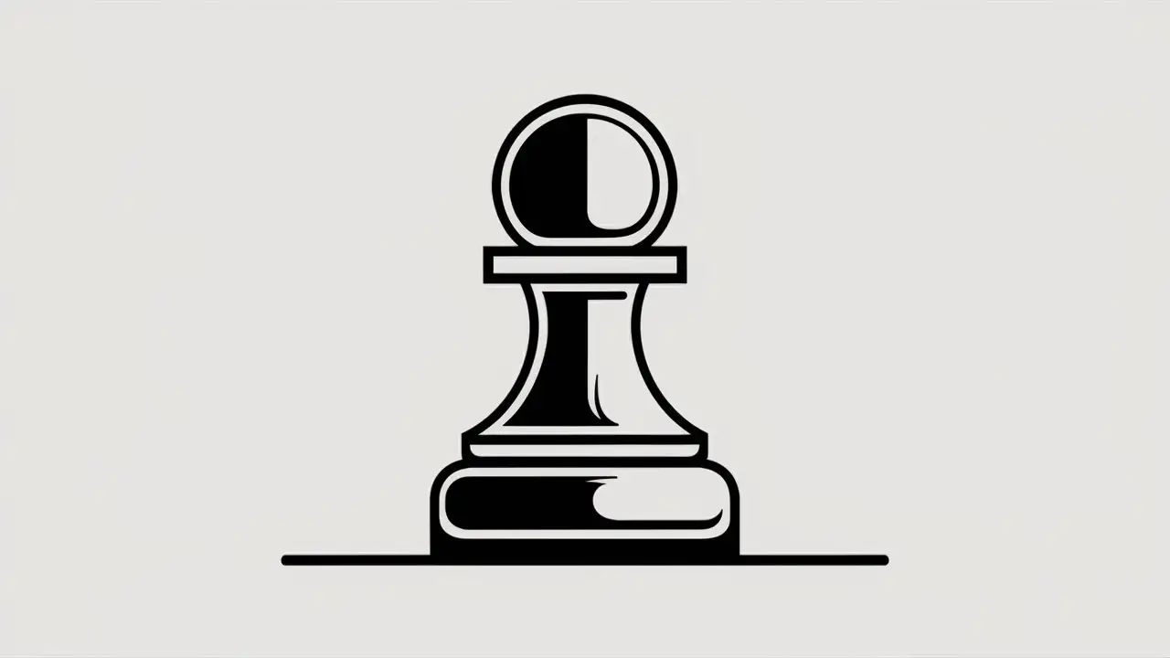 Chess Pawn Piece on Abstract Geometric Background