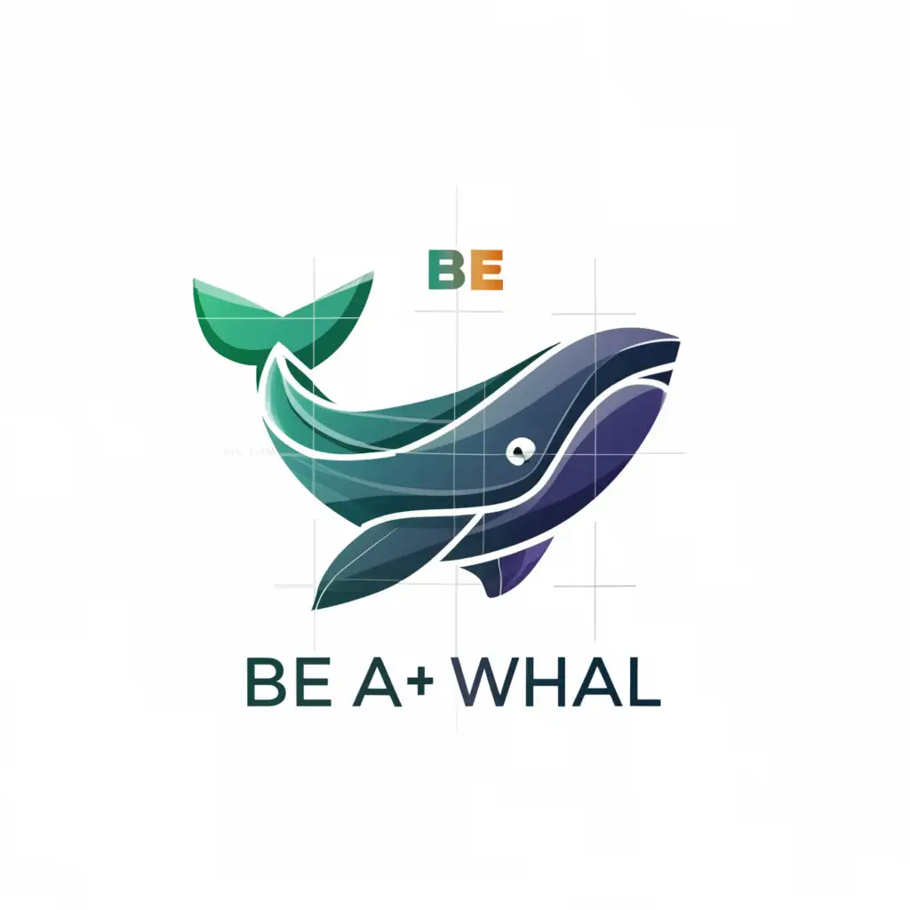 a logo design,with the text 'Be a whale', main symbol:Agressive Whale,Minimalistic,be used in Finance industry,clear background
