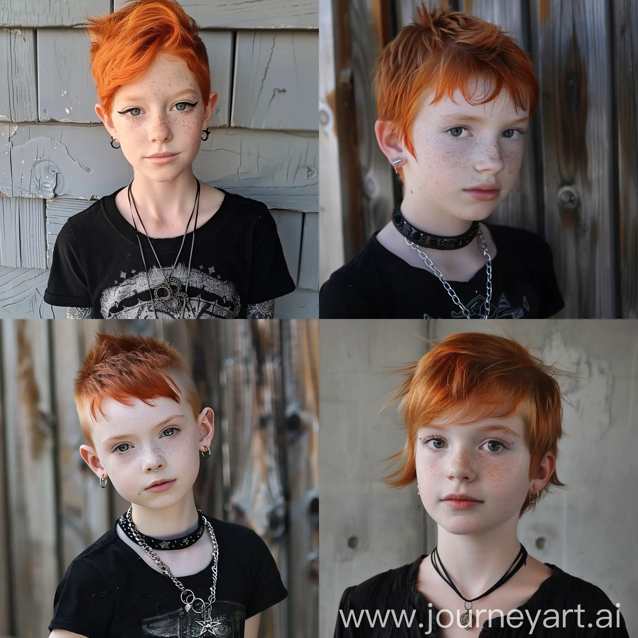 13 year old girl goth pixie hair redhead 