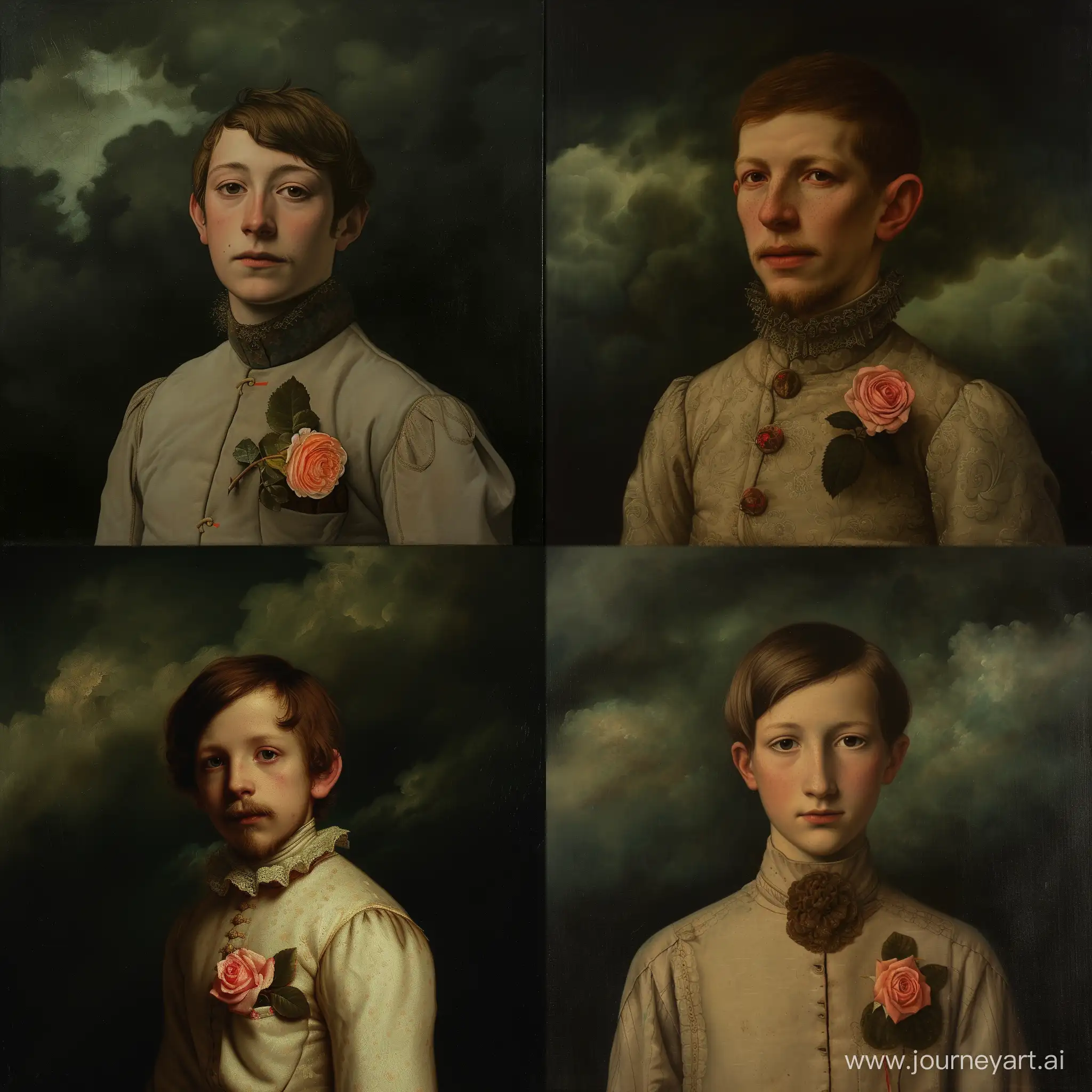 Victorian-Style-Portrait-MiddleAged-Man-with-Rose-Flower-in-Collar